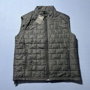 Mack Russo Puff Vest Men's Dark Grey Puffer Vest Zippered Pockets Size M